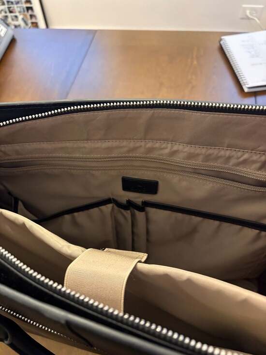 CLUCI Women's Vegan Leather Laptop Briefcase 15.6 Inch Business Tote Bag Black - Picture 5 of 7